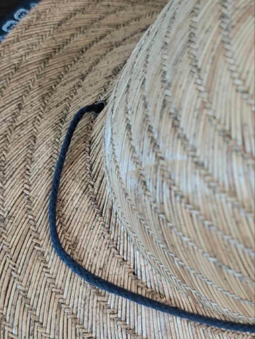 Infinity Headwear UPF 50+ Wide-Brim Straw Sun Hat with Navy Trim